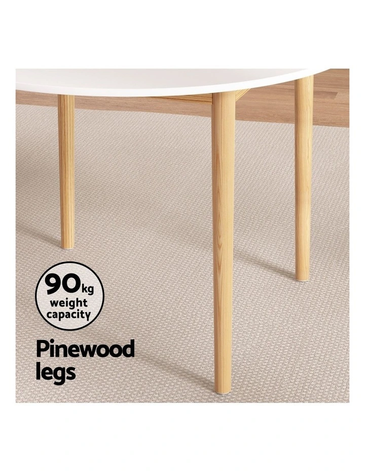 1 Artiss Dining Table and 4 Chairs Set Wishbone Wood image 6