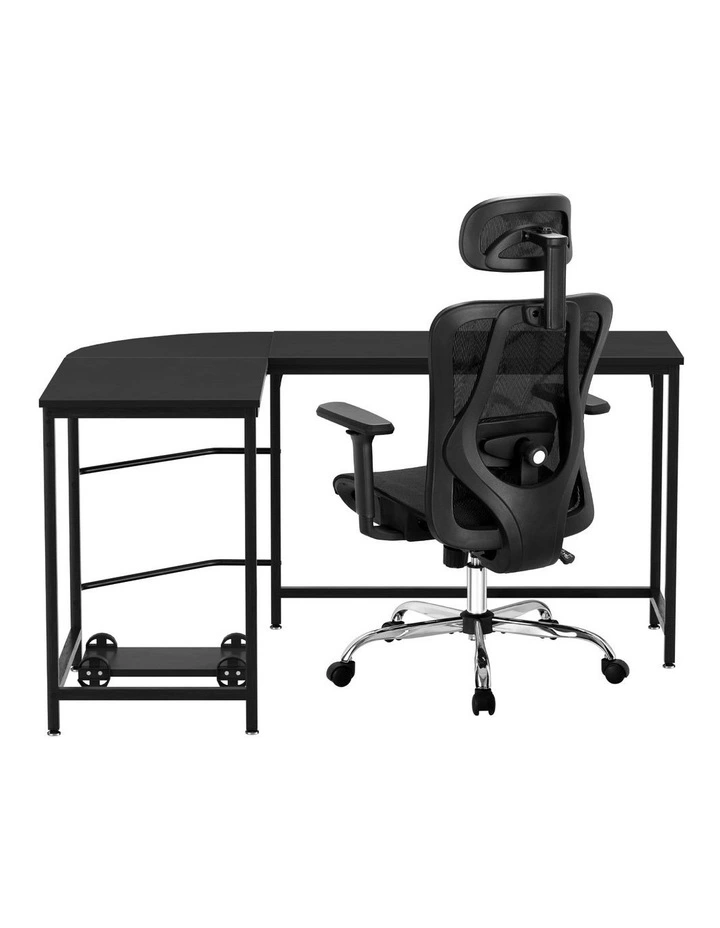 Artiss Computer Desk L-Shape Corner Desks Ergonomic Office Chair Mesh Chairs image 2