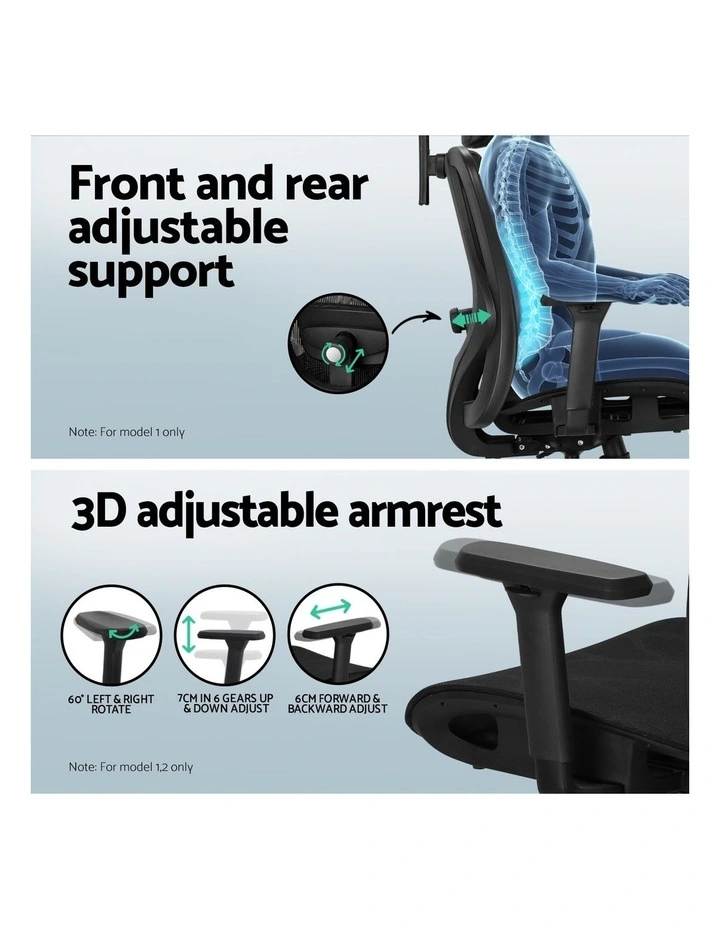 Artiss Computer Desk L-Shape Corner Desks Ergonomic Office Chair Mesh Chairs image 7