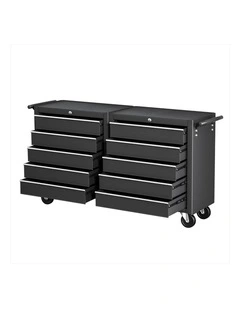 Giantz Tool Chest Trolley 10 Drawers Toolbox Storage Black