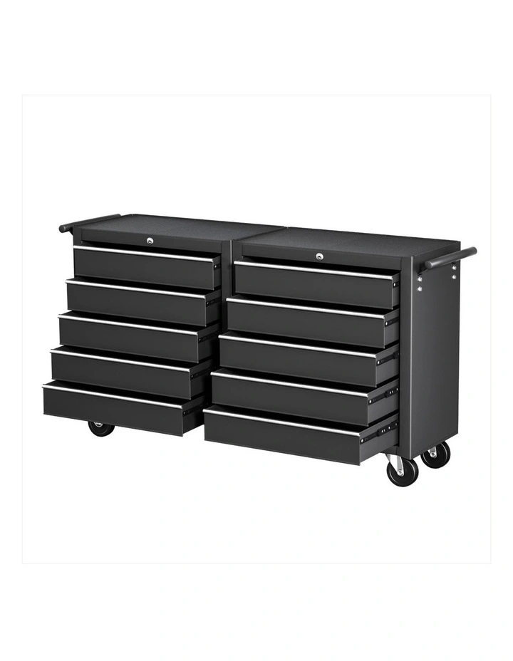 Giantz Tool Chest Trolley 10 Drawers Toolbox Storage Black image 1