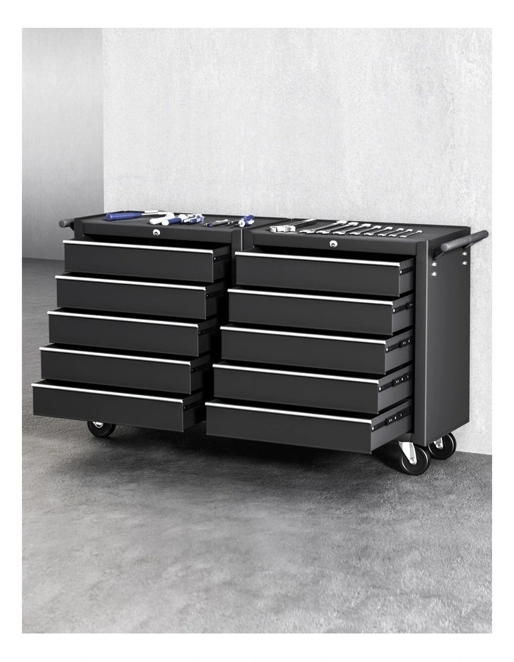 Giantz Tool Chest Trolley 10 Drawers Toolbox Storage Black image 3