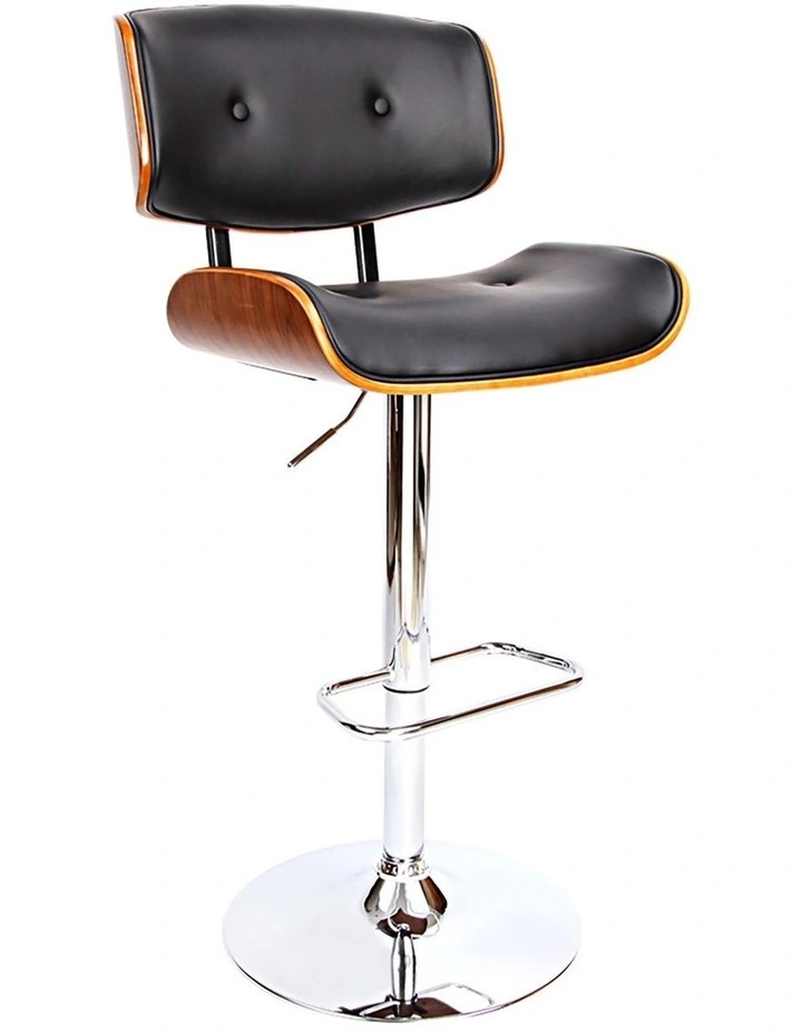 Artiss Bar Stools Gas Lift Leather Black image 1