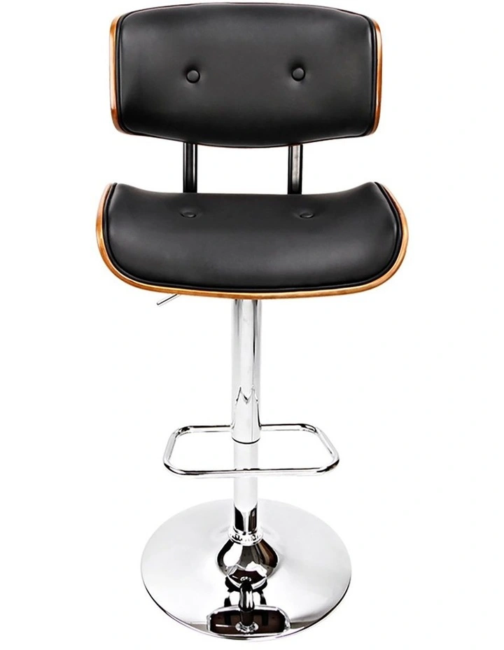 Artiss Bar Stools Gas Lift Leather Black image 2