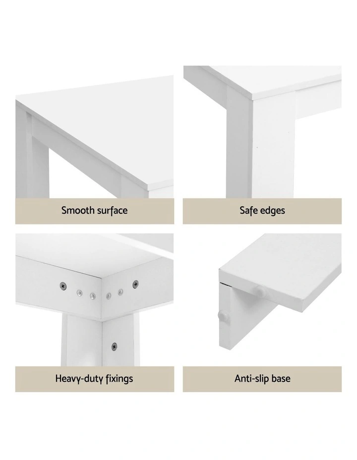 1 Artiss Dining Table and 4 Chairs Set Rectangle White image 6