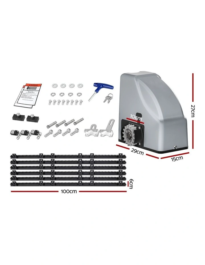 LockMaster Electric Sliding Gate Opener 800KG 6M Hardware Kit image 3