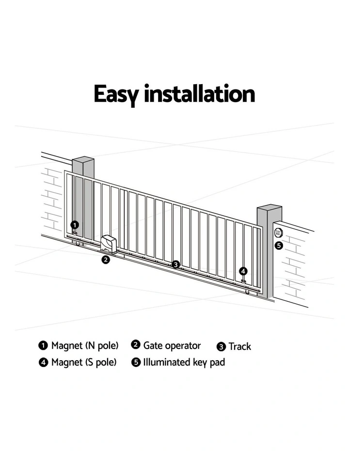 LockMaster Electric Sliding Gate Opener 800KG Keypad 4M image 7
