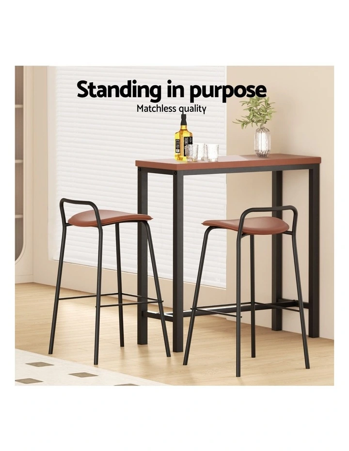 Artiss Bar Table and Stools Set Dining Desk Kitchen Chairs Cafe Pub image 7