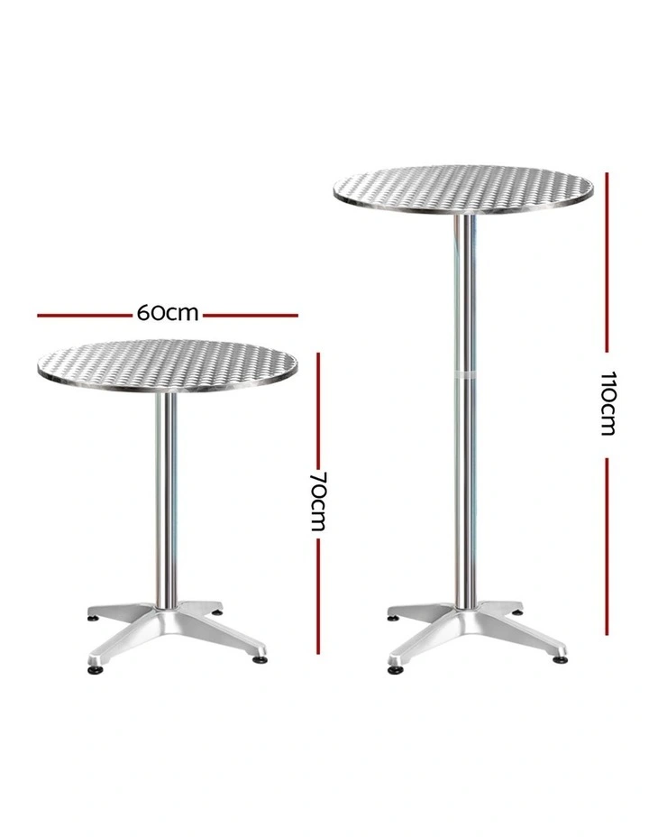 Gardeon Set of 6 Outdoor Bar Table Aluminium Round 70/110CM image 4