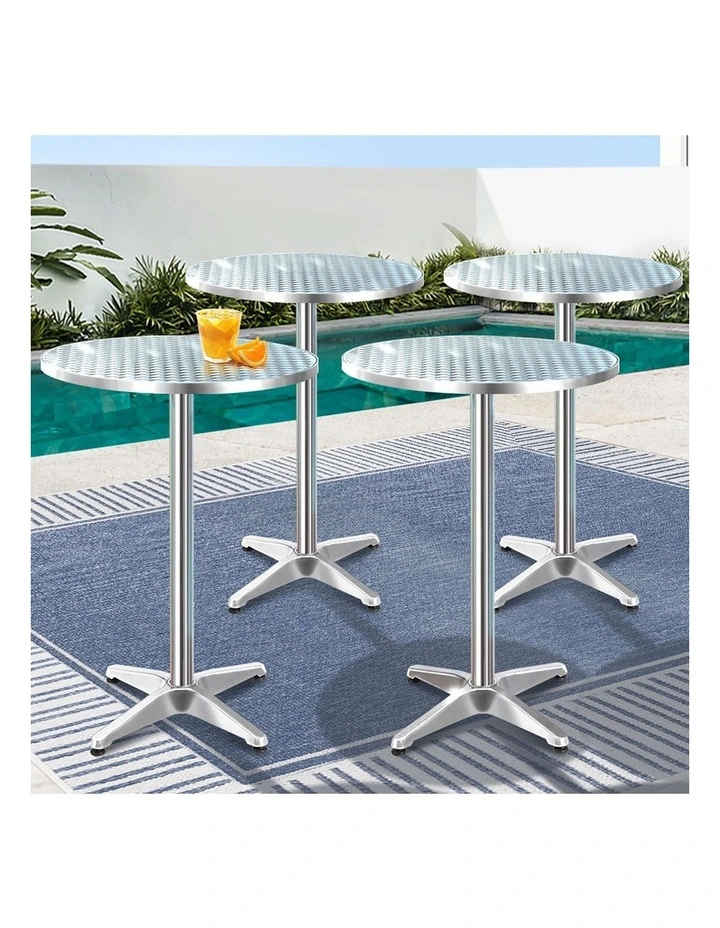 Gardeon Set of 6 Outdoor Bar Table Aluminium Round 70/110CM image 5