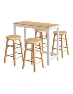 Artiss Bar Table and Stools Set Dining Desk Kitchen Chairs Cafe Pub