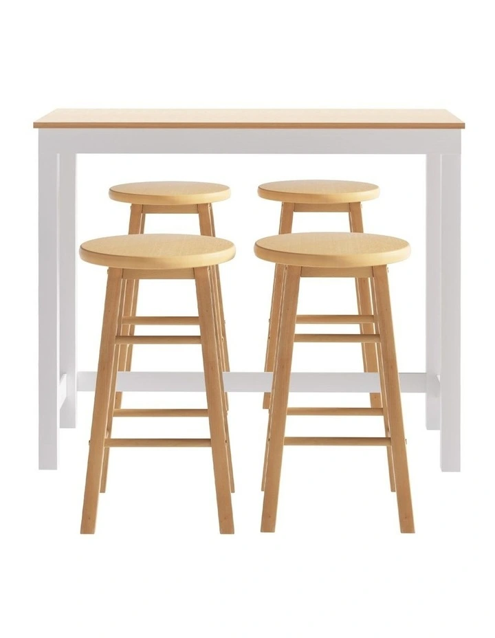 Artiss Bar Table and Stools Set Dining Desk Kitchen Chairs Cafe Pub image 3