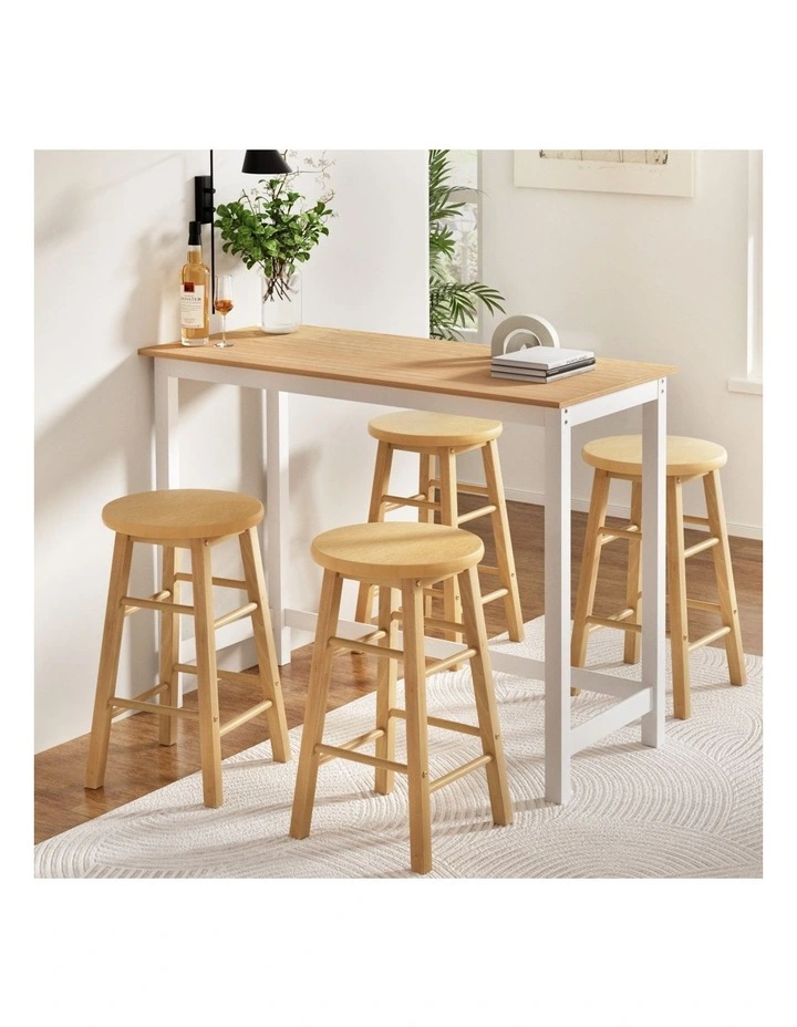 Artiss Bar Table and Stools Set Dining Desk Kitchen Chairs Cafe Pub image 5