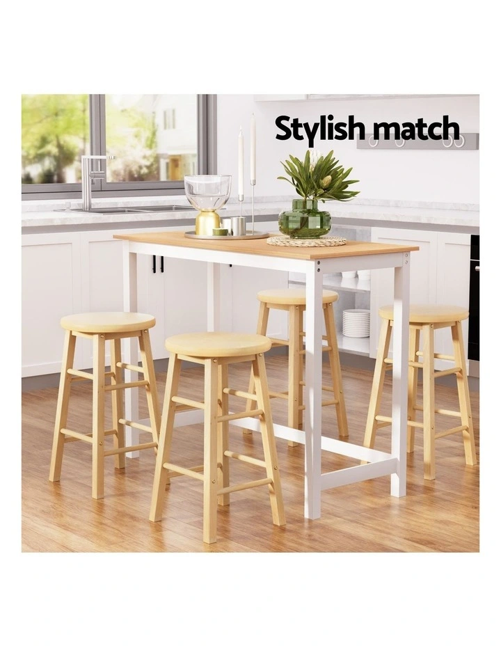 Artiss Bar Table and Stools Set Dining Desk Kitchen Chairs Cafe Pub image 7
