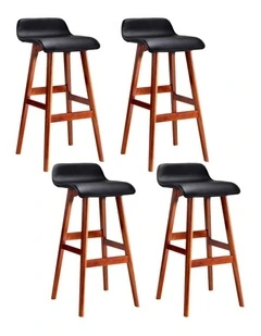 Artiss 4x Bar Stools Wooden Stool Black