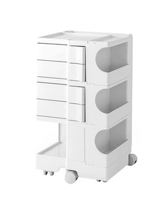 Artiss Storage Trolley Cart Bedside Table 5 Tier White