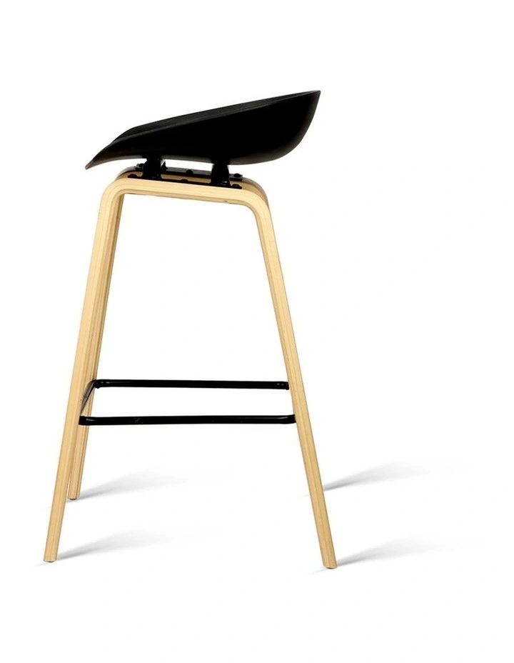 4x Artiss Bar Stools Kitchen Counter Stool Dining Chairs Wooden Black image 2