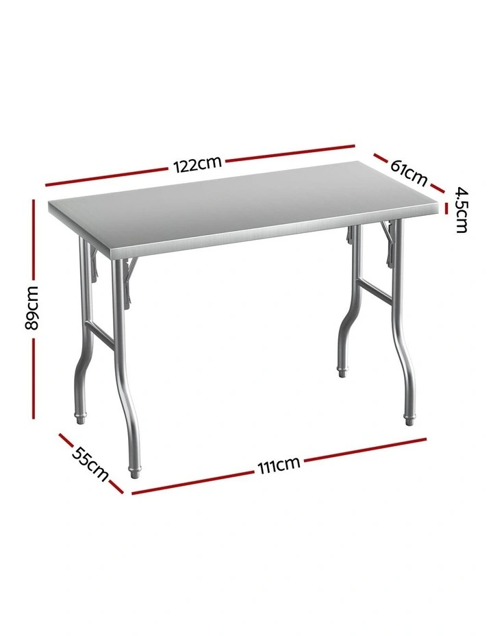 Cefito Stainless Steel Kitchen Benches Work Bench Food Foldable 430 image 3