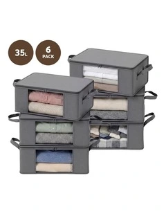 Artiss 6 Packs Clothes Storage Bags 35L Foldable Closet Organizer Storage Bins