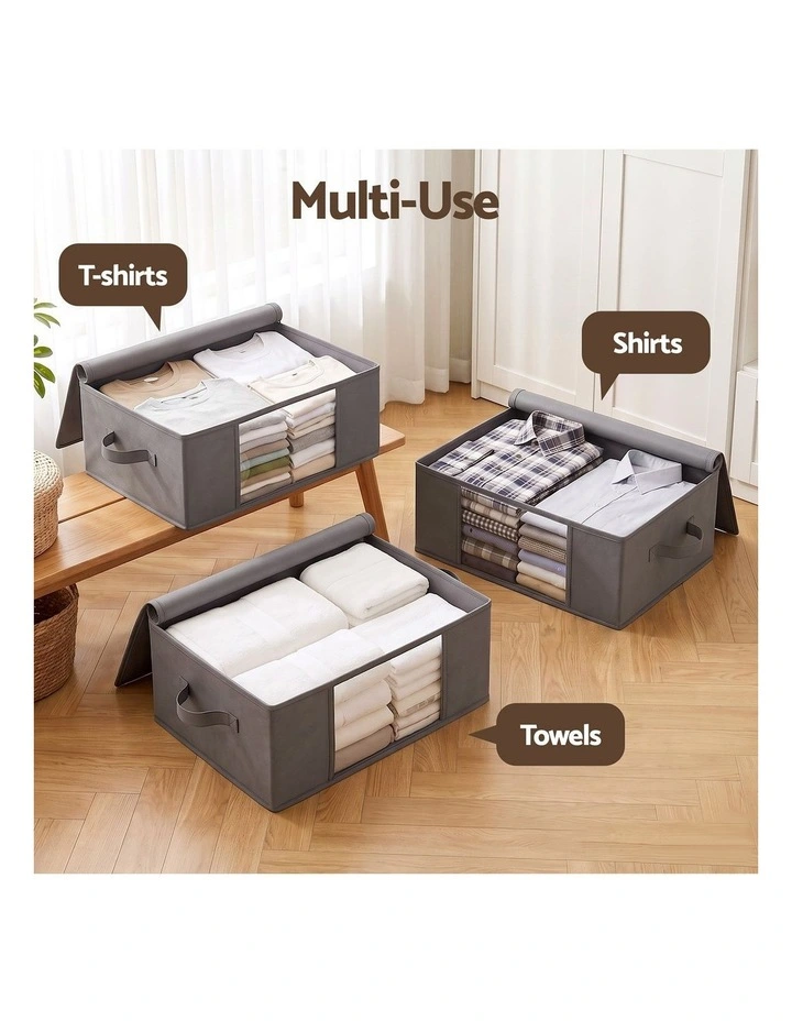 Artiss 6 Packs Clothes Storage Bags 35L Foldable Closet Organizer Storage Bins image 5