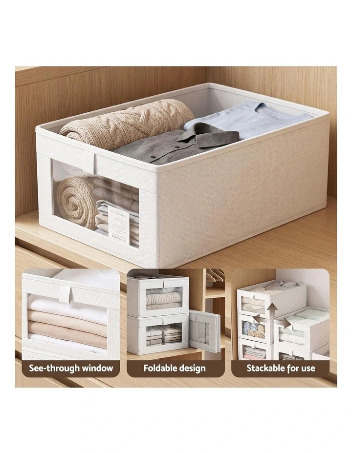 Artiss 6 Pack Linen Closet Organizers and Storage Foldable Clothing Bins image 4