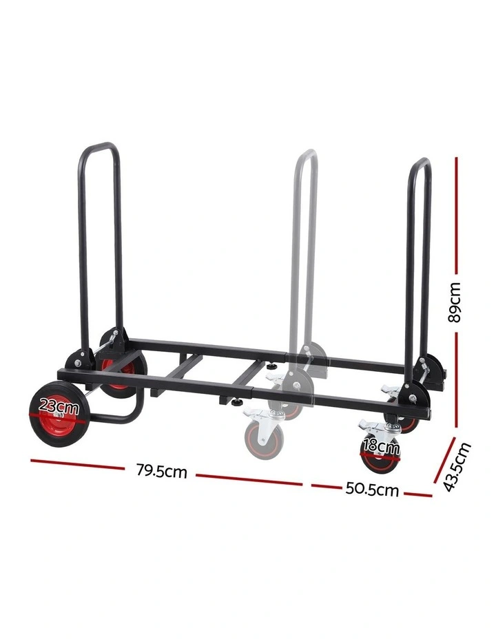 Giantz Foldable Hand Trolley Collapsible Transport Cart 180kg Load Black image 2
