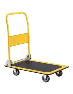 Giantz Platform Trolley Hand Truck Folding Platform Cart 150kg Load Yellow