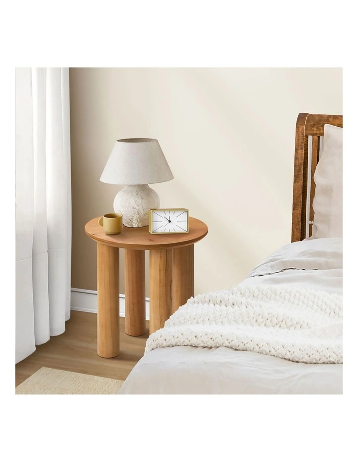 Oikiture Side Table Coffee End Tables Sofa Desk Round Wooden image 5