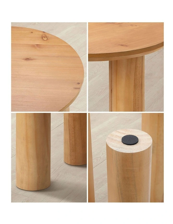 Oikiture Side Table Coffee End Tables Sofa Desk Round Wooden image 6