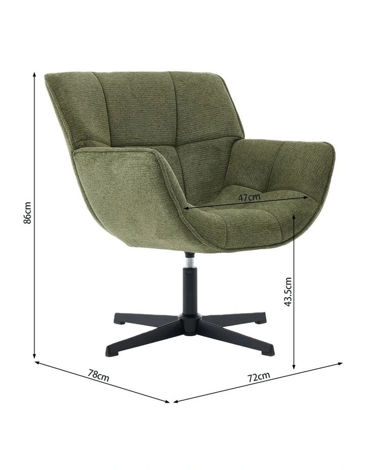 Mid-Century Modern Upholstered Swivel Accent Chair, Green image 5