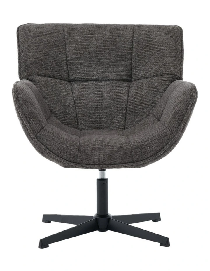 Mid-Century Modern Upholstered Swivel Accent Chair, Grey image 6