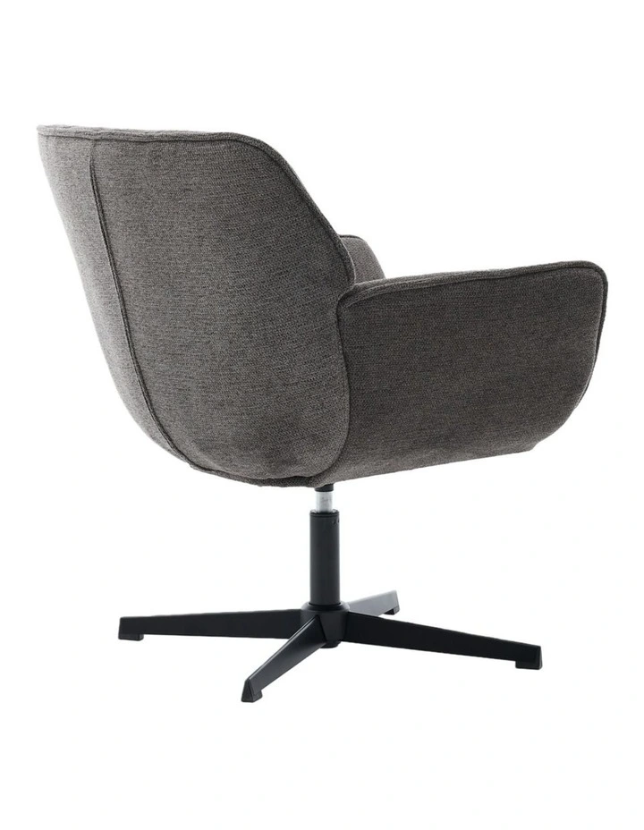 Mid-Century Modern Upholstered Swivel Accent Chair, Grey image 7