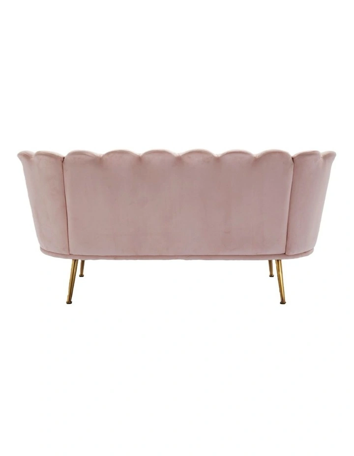 Modern Shell Back 2-Seater Sofa, Comfy Upholstered Small Love Seat Couch image 4