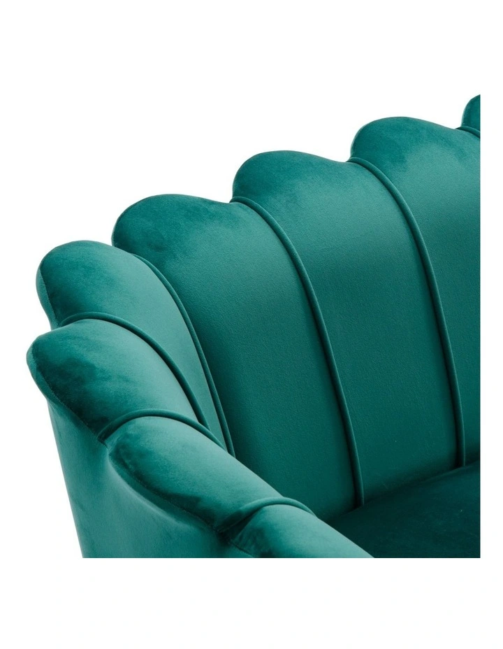 Modern Shell Back 2-Seater Sofa, Comfy Upholstered Small Love Seat Couch image 5