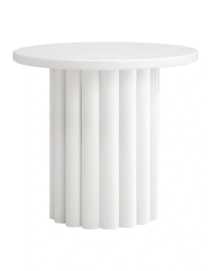 Oikiture Side Table Coffee End Tables Sofa Desk Round White image 1