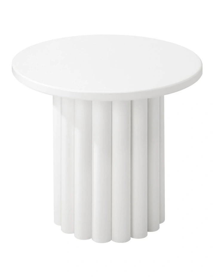 Oikiture Side Table Coffee End Tables Sofa Desk Round White image 2