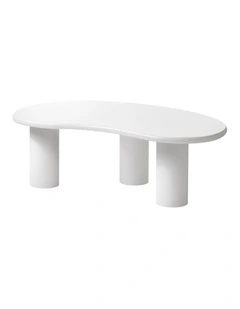 Oikiture Coffee Table Sofa Cafe Desk Side Tables Living Room Irregular White