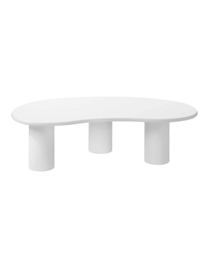 Oikiture Coffee Table Sofa Cafe Desk Side Tables Living Room Irregular White image 2