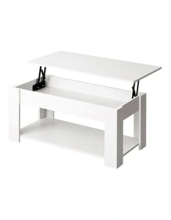 Oikiture Coffee Table Lift Up Top Modern Tables Hidden Book Storage White