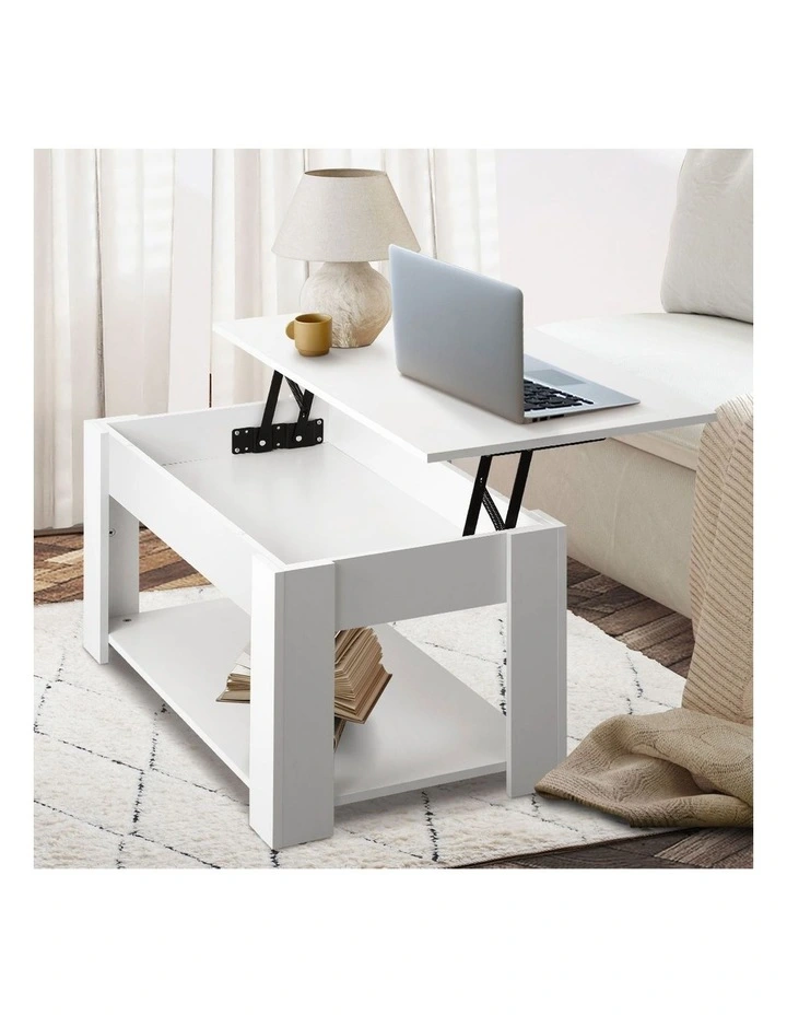 Oikiture Coffee Table Lift Up Top Modern Tables Hidden Book Storage White image 5