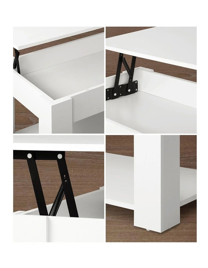 Oikiture Coffee Table Lift Up Top Modern Tables Hidden Book Storage White image 6