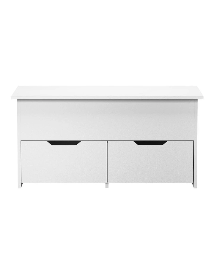 Oikiture Coffee Table Lift Up Top Hidden Storage Laptop Desk 2 Drawers White image 2