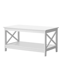 Oikiture Coffee Table Side Tables Storage Rack Shelf 2-Tier Hamptons Furniture