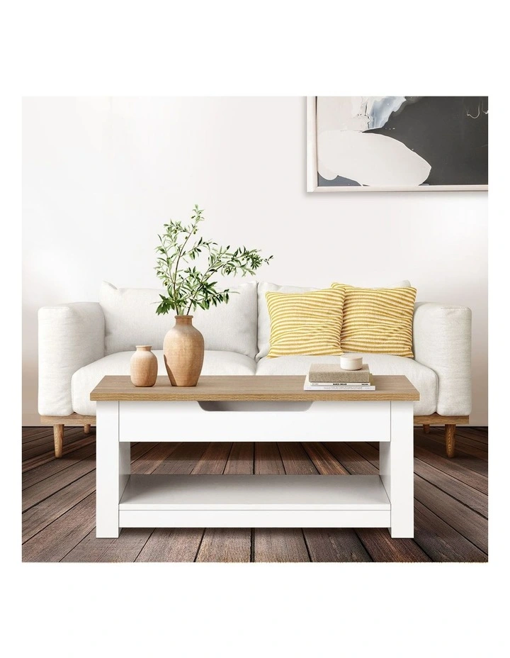 Oikiture Coffee Table Lift Up Top Modern Tables Hidden Storage Shelf Display image 5