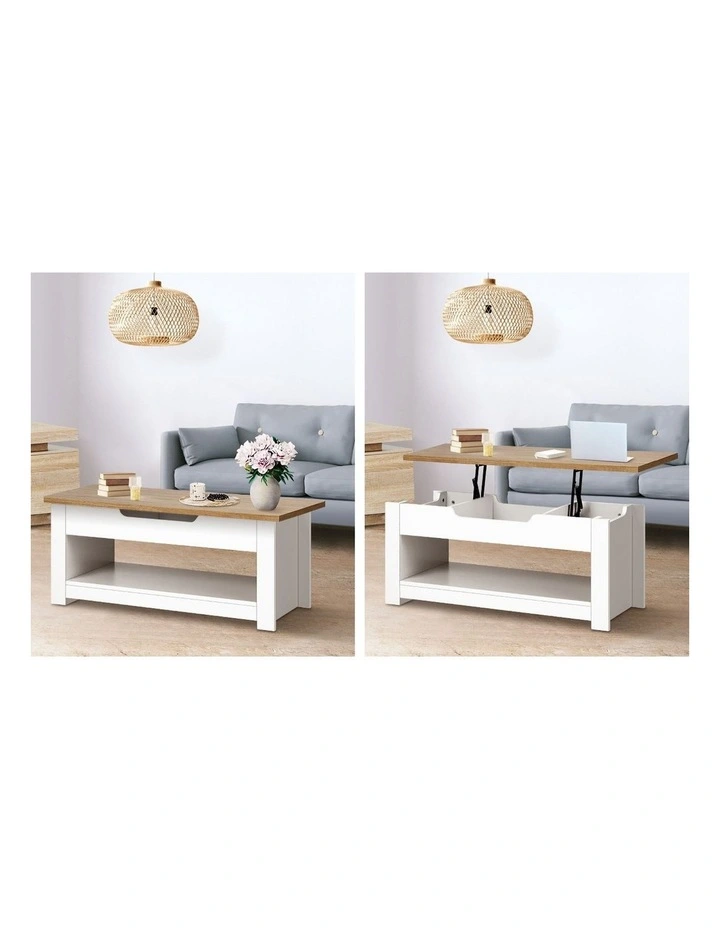 Oikiture Coffee Table Lift Up Top Modern Tables Hidden Storage Shelf Display image 7