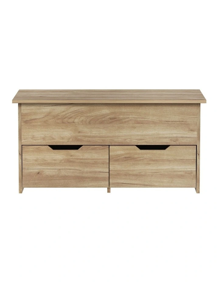 Oikiture Coffee Table Lift Up Top Hidden Storage Laptop Desk 2 Drawers Natural image 2