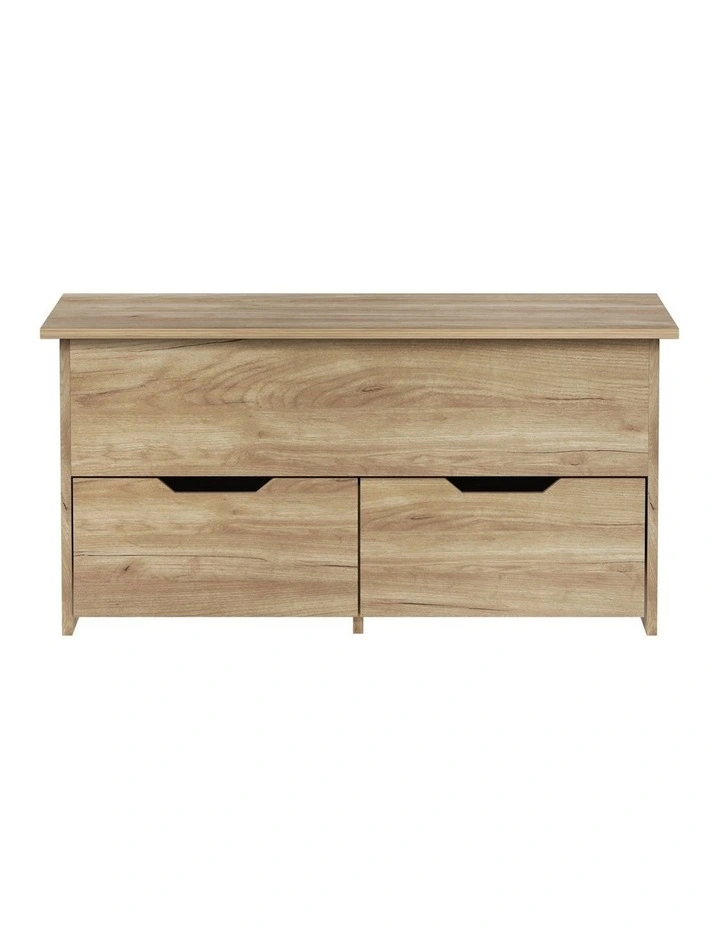 Oikiture Coffee Table Lift Up Top Hidden Storage Laptop Desk 2 Drawers Natural image 6