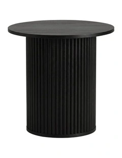 Oikiture Coffee Table Side End Tables Sofa Desk Bedside Round Wood Black