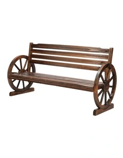 Livsip 3 Seater Outdoor Garden Bench Wooden Wagon Chair