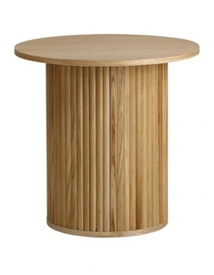 Oikiture Coffee Table Side End Tables Sofa Desk Bedside Round Wood Natural